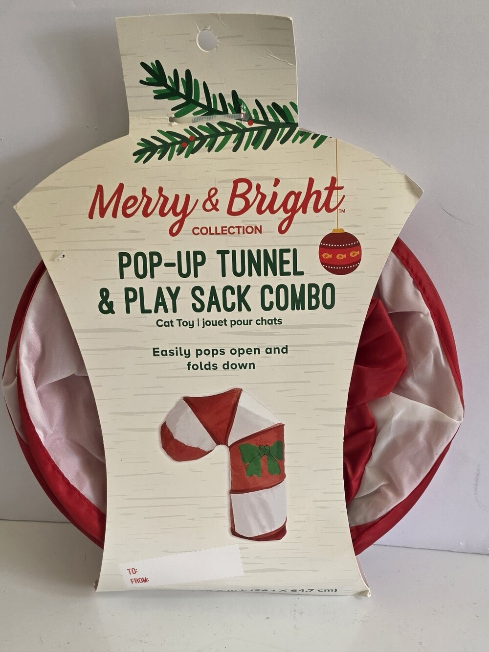 Red Pop-Up Tunnel & Play Sack Combo - Cat Toy